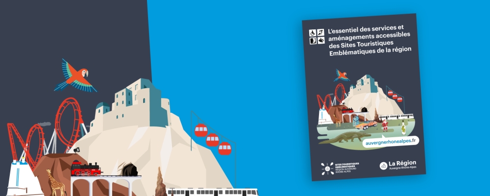 Graphic Swing - Graphic Swing  - Creation of an accessible booklet for the Iconic Tourist Sites of the Auvergne-Rhône-Alpes Region 